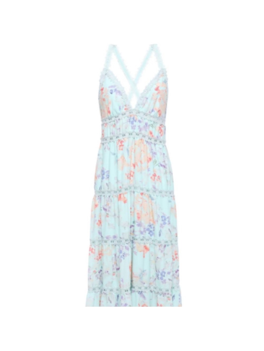 Alice + Olivia Karolina Crochet Floral Blue dress - Picture 3 of 16